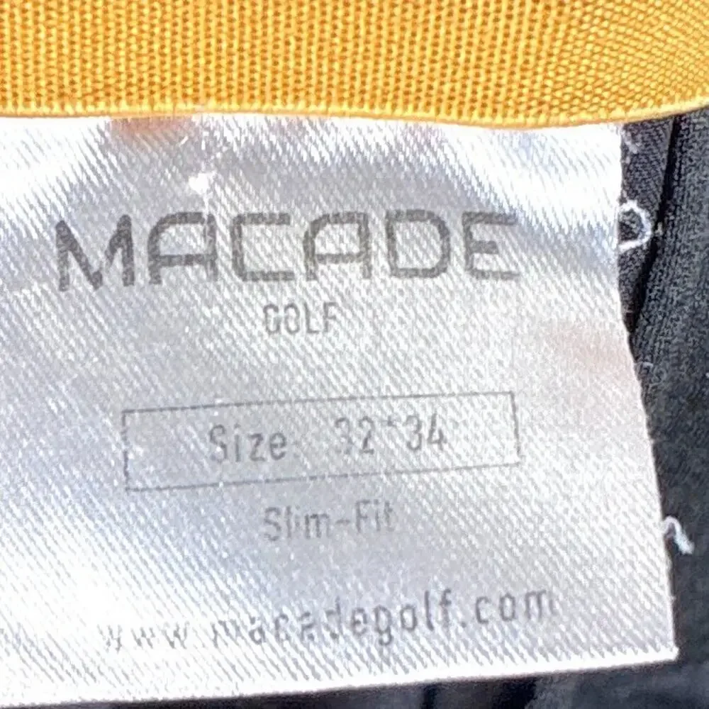 Macade Pants Mens 32x34 Black Performance Stretch Slim Fit Golf Preppy Outdoor